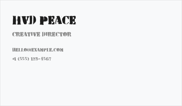 HVD Peace Business Card