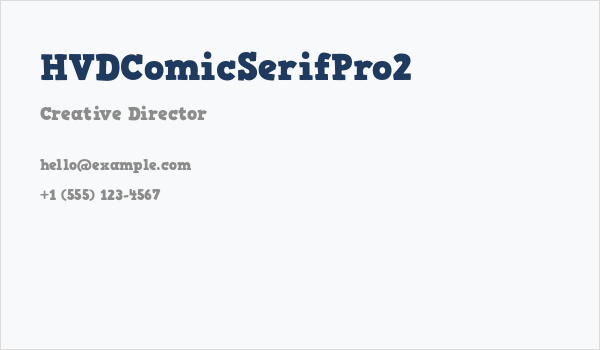 HVDComicSerifPro2 Business Card