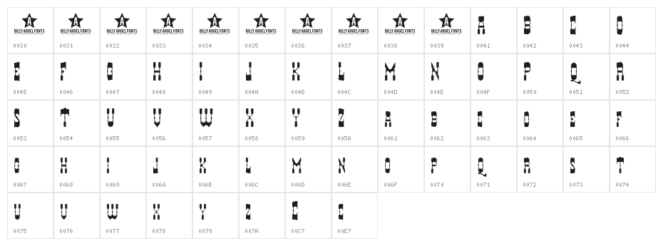 HYERBA Character Map