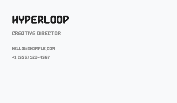 HYPERLOOP Business Card