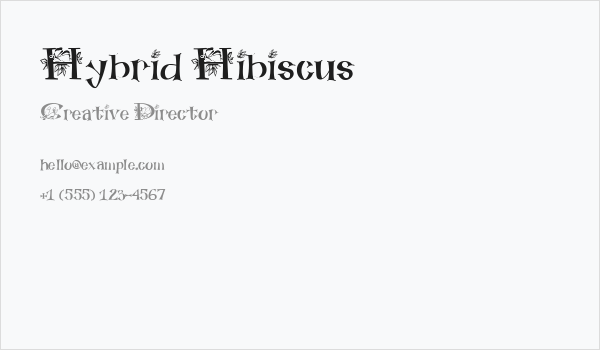 Hybrid Hibiscus Business Card