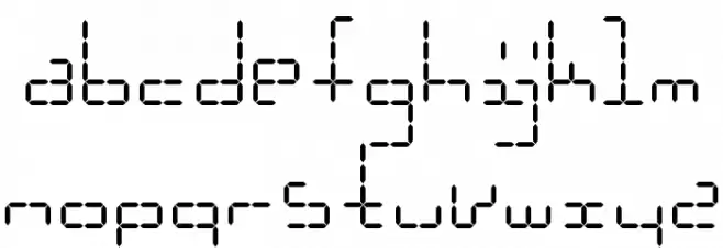 HybridLCD AOE Schriftart Kleinbuchstaben