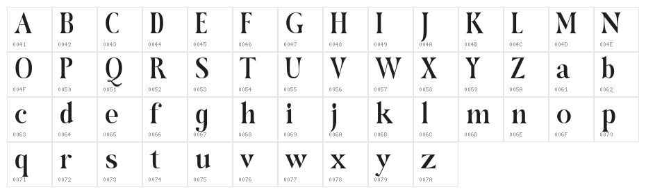 Hybridea DemiBold Character Map