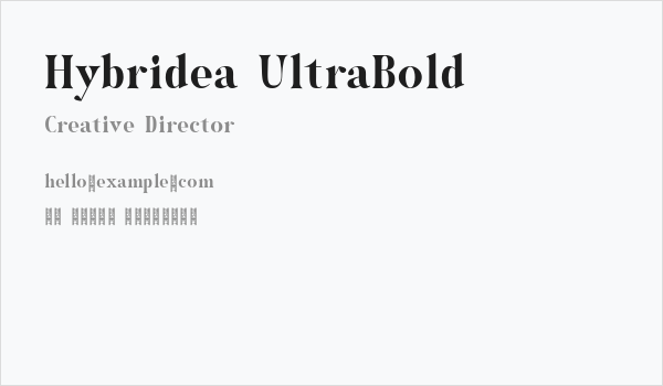 Hybridea UltraBold Business Card