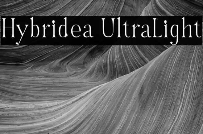 Hybridea UltraLight Font examples