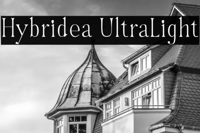 Hybridea UltraLight Font examples