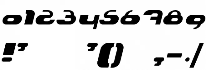 Hydro Italic Font OTHER CHARS