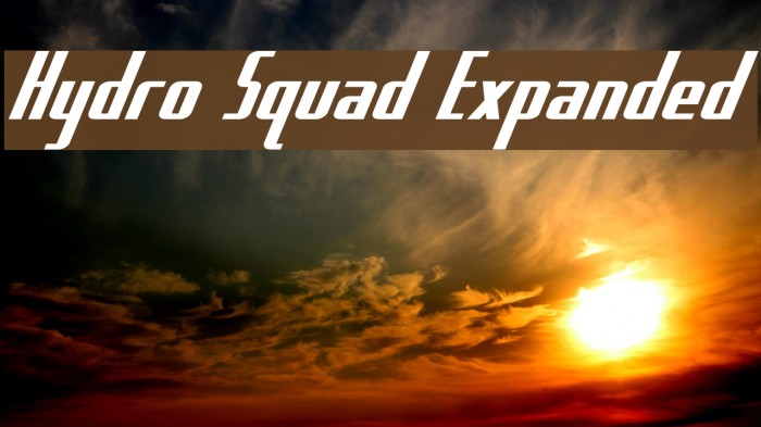 Hydro Squad Expanded Font examples