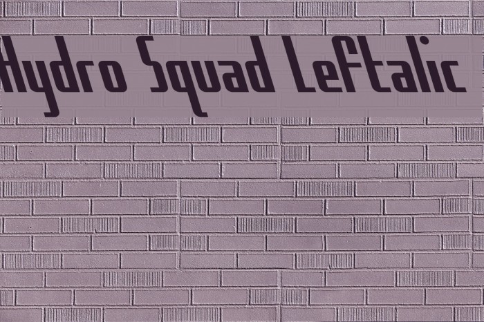 Hydro Squad Leftalic Font examples