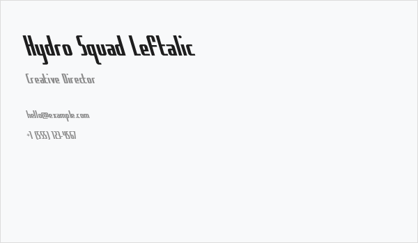 Hydro Squad Leftalic Business Card