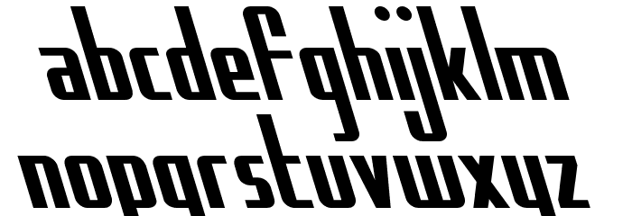 Hydro Squad Leftalic Font LOWERCASE
