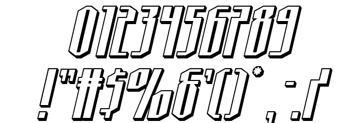 Hydronaut 3D Italic Font OTHER CHARS