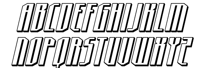 Hydronaut 3D Italic Font LOWERCASE
