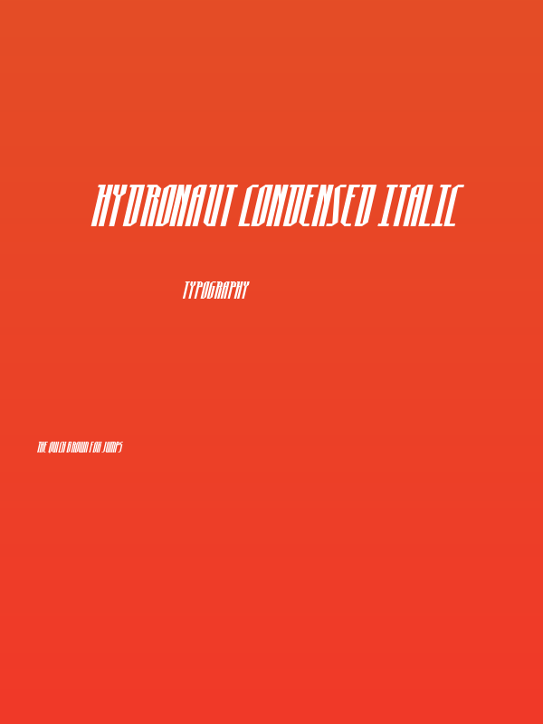 Hydronaut Condensed Italic Poster