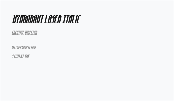 Hydronaut Laser Italic Business Card