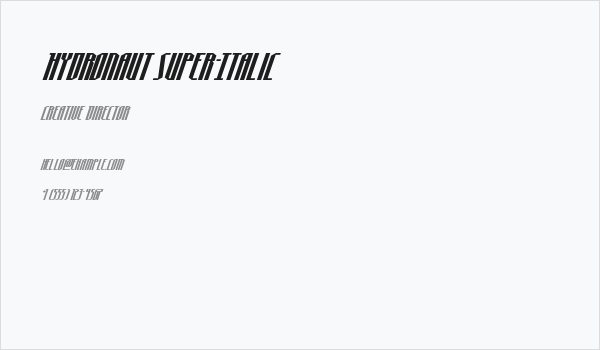 Hydronaut Super-Italic Business Card