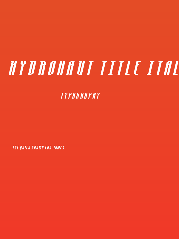 Hydronaut Title Italic Poster