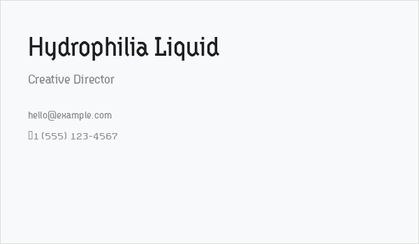 Hydrophilia Liquid Business Card