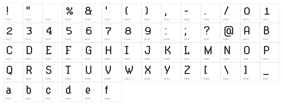 HydrophiliaLiquid Character Map