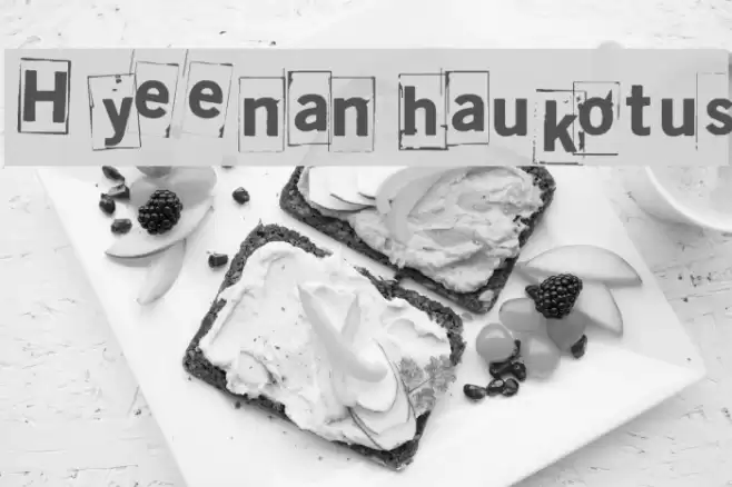 Hyeenan haukotus Font examples