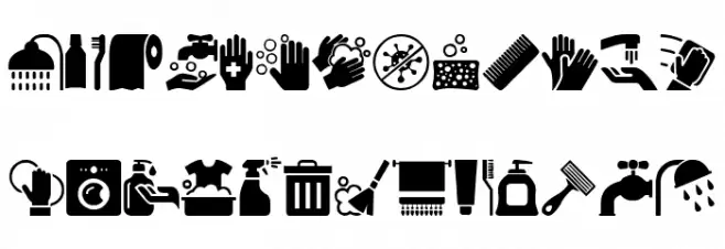 Hygiene Icons Fonte MAIÚSCULAS
