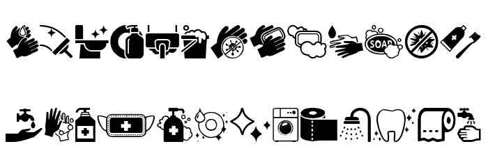 Hygiene Icons Font LOWERCASE