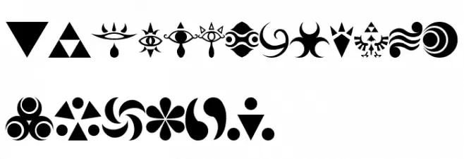 Hylian Symbols Schriftart Kleinbuchstaben
