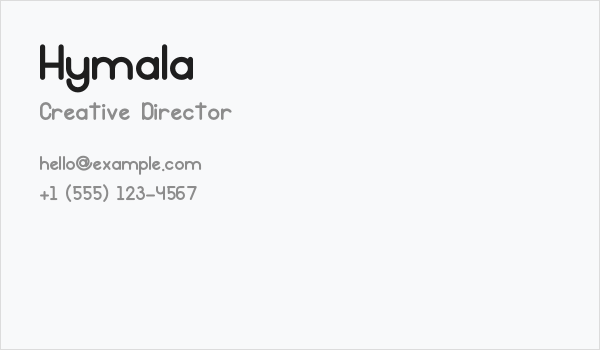 Hymala Business Card