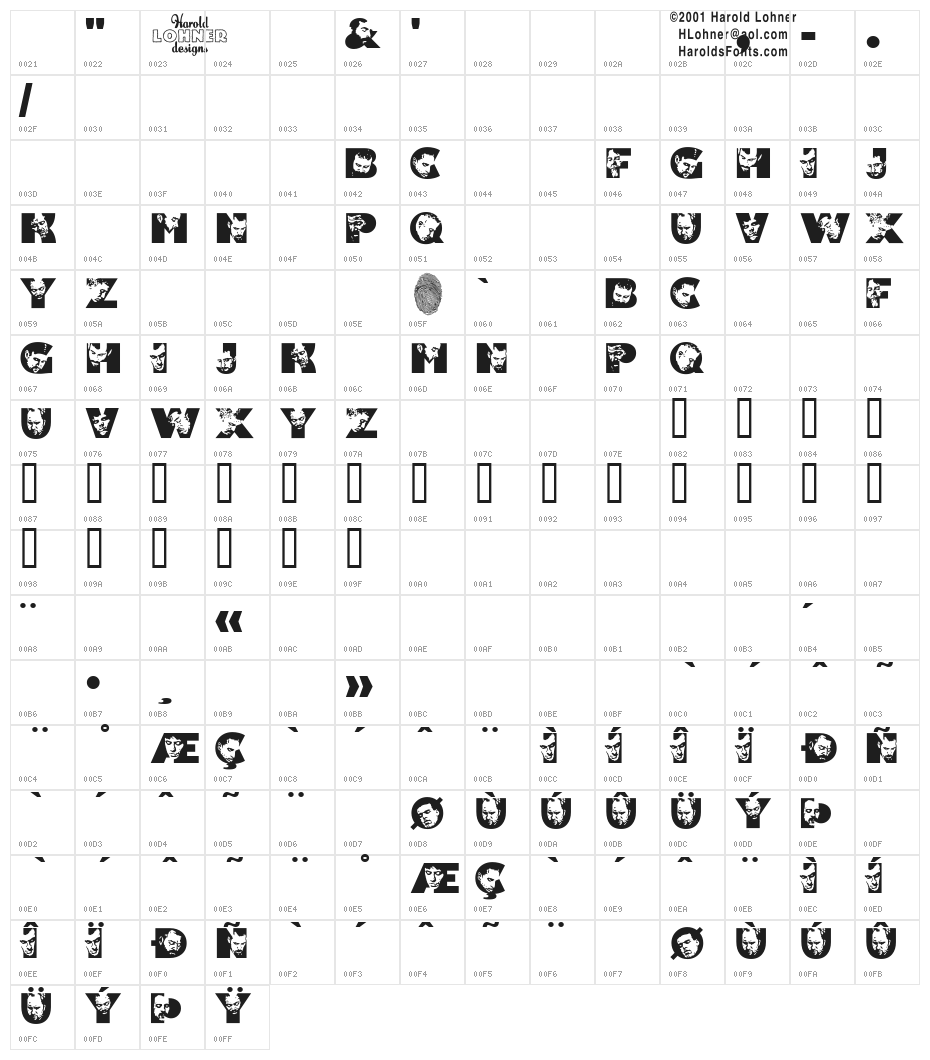 Hymn DEMO Character Map