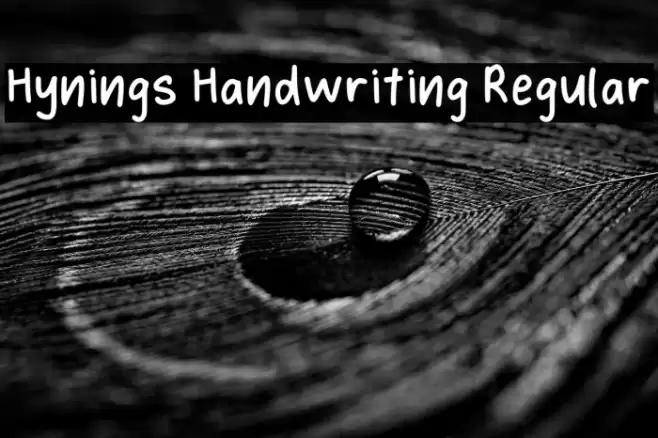 Hynings Handwriting Regular Шрифта examples