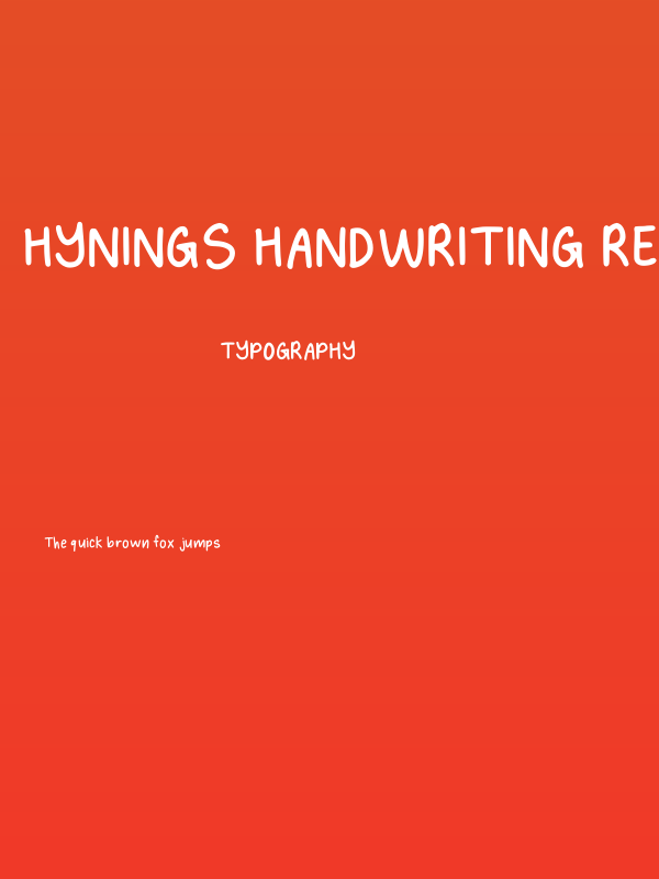 Hynings Handwriting Regular Poster