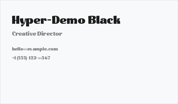 Hyper-Demo Black Business Card