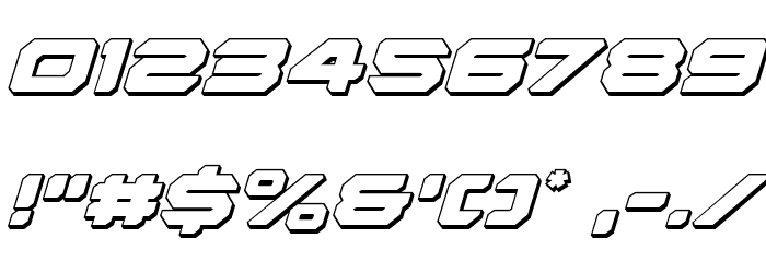 Hyper Viper 3D Italic Font OTHER CHARS