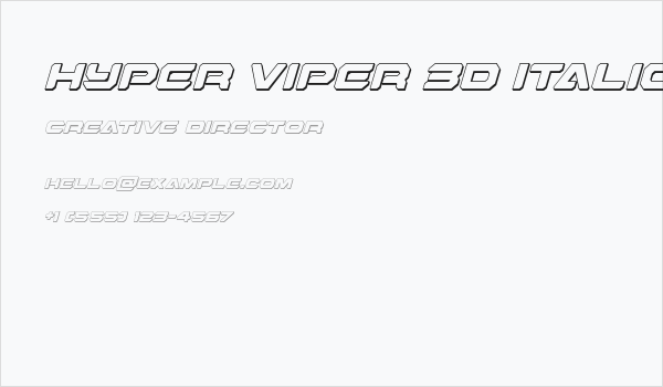 Hyper Viper 3D Italic Business Card