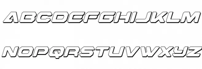 Hyper Viper 3D Italic Font Litere mici