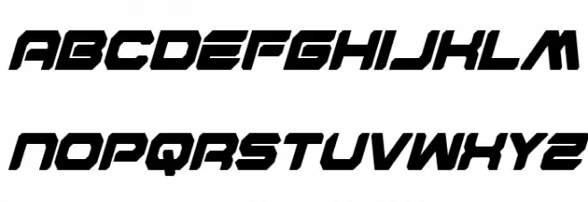 Hyper Viper Condensed Italic 字体 大写