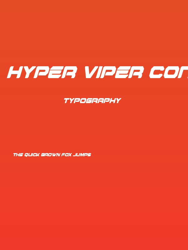 Hyper Viper Condensed Italic Poster