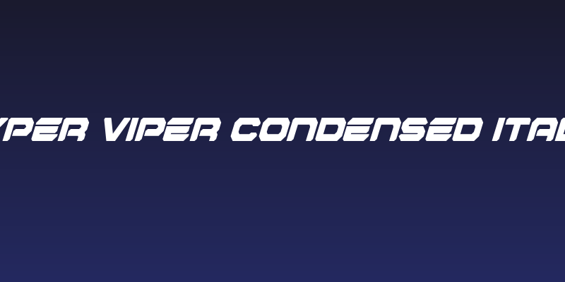 Hyper Viper Condensed Italic Social Header
