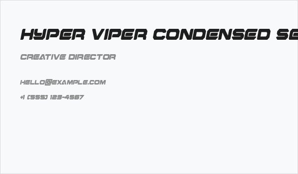 Hyper Viper Condensed SemiItal Business Card