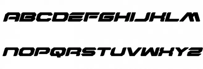Hyper Viper Expanded Italic フォント 大文字