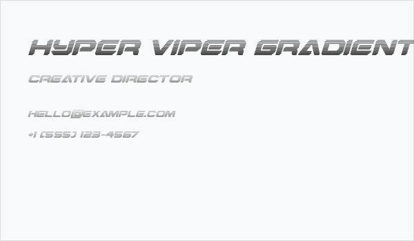 Hyper Viper Gradient Italic Business Card