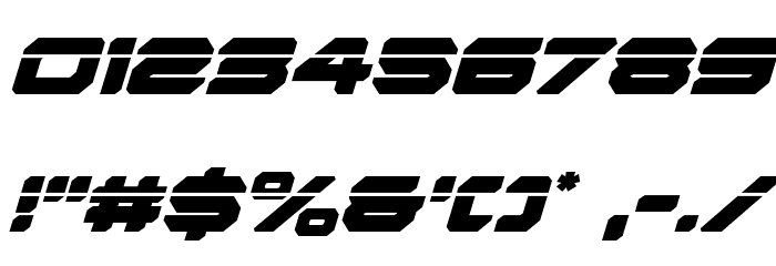 Hyper Viper Laser Italic Font OTHER CHARS