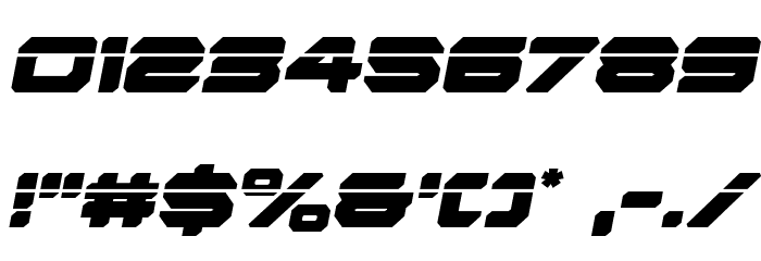 Hyper Viper Laser Semi-Italic Font OTHER CHARS