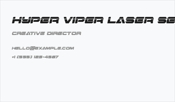 Hyper Viper Laser Semi-Italic Business Card