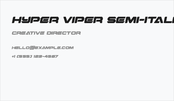 Hyper Viper Semi-Italic Business Card