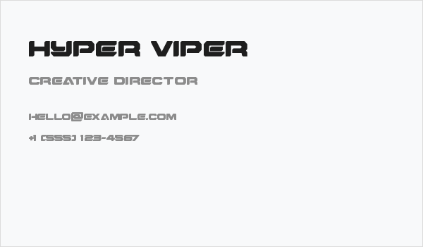 Hyper Viper Business Card