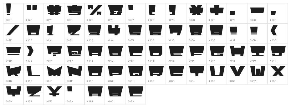 HyperLalabellEN Character Map