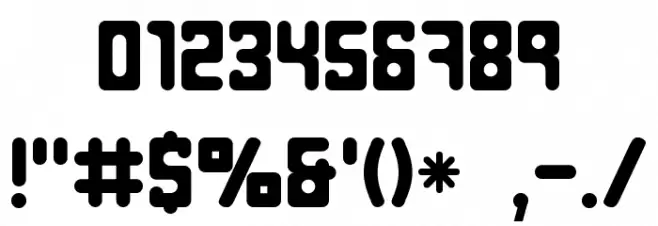 Hyperblaster Font Alte caractere