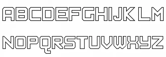 Hyperdigital Outline फ़ॉन्ट अपरकेस