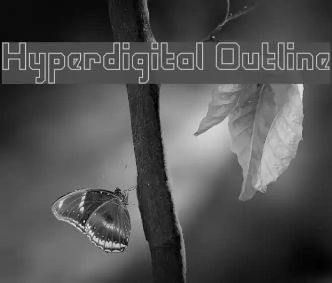 Hyperdigital Outline Шрифта examples